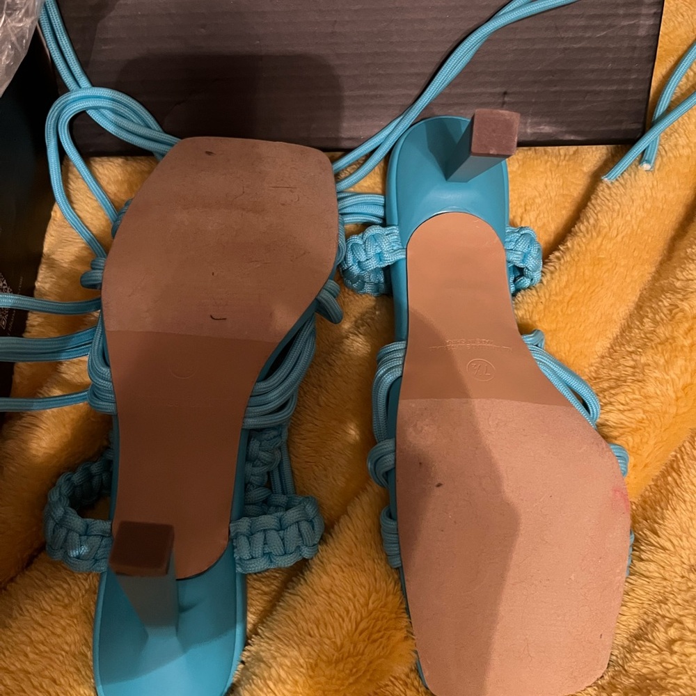 Liliana Turquoise Braided Sandals - Picture 6 of 10